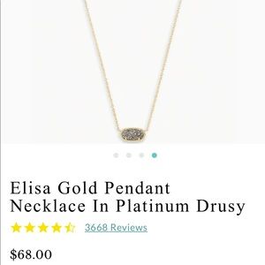 Kendra Scott Elisa pendant purple drusy